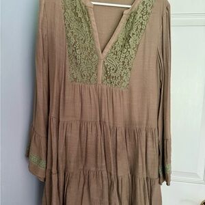 JODIFL Tan Textured Dress NWOT Size S